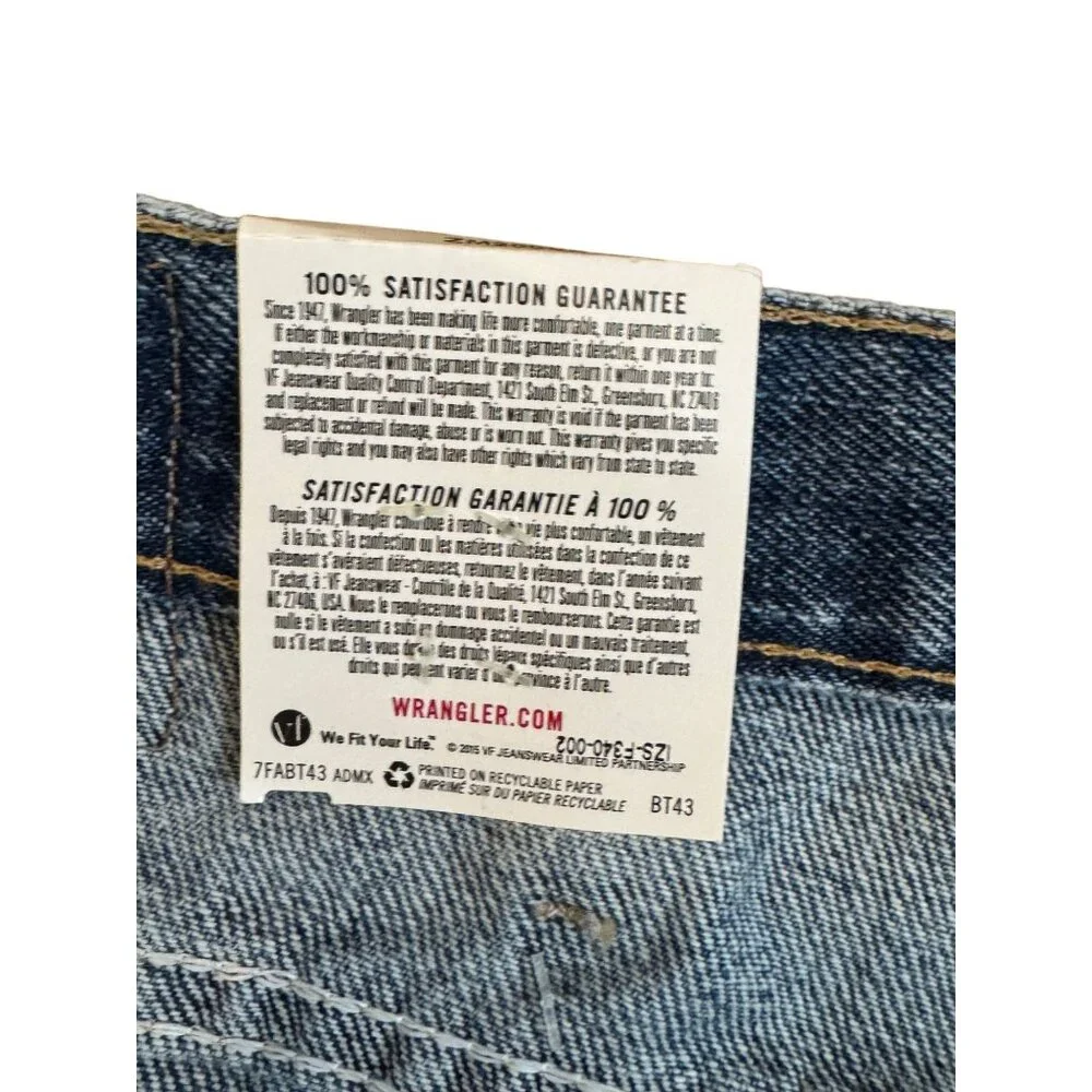 Wrangler Authentic Mens Relaxed Fit Straight Leg Jeans 44x32 Denim Blue